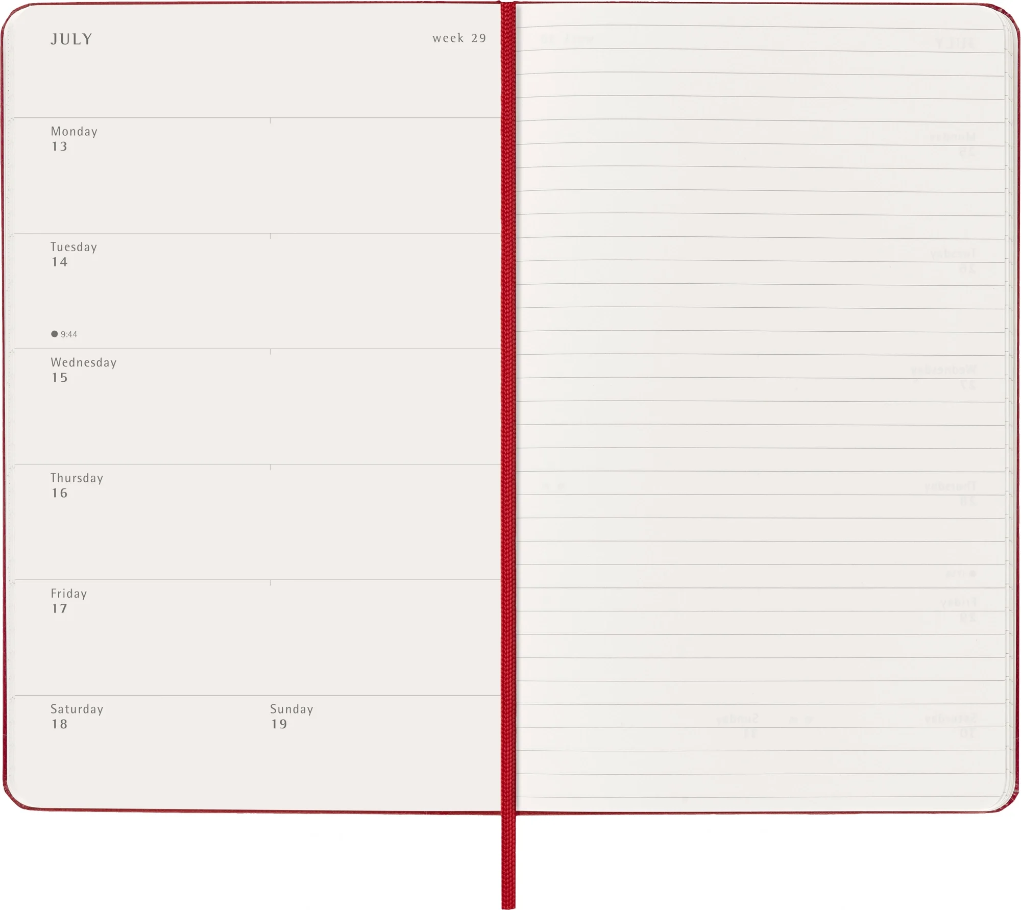 Еженедельник Moleskine CLASSIC WKNT Large 130х210мм 144стр. красный