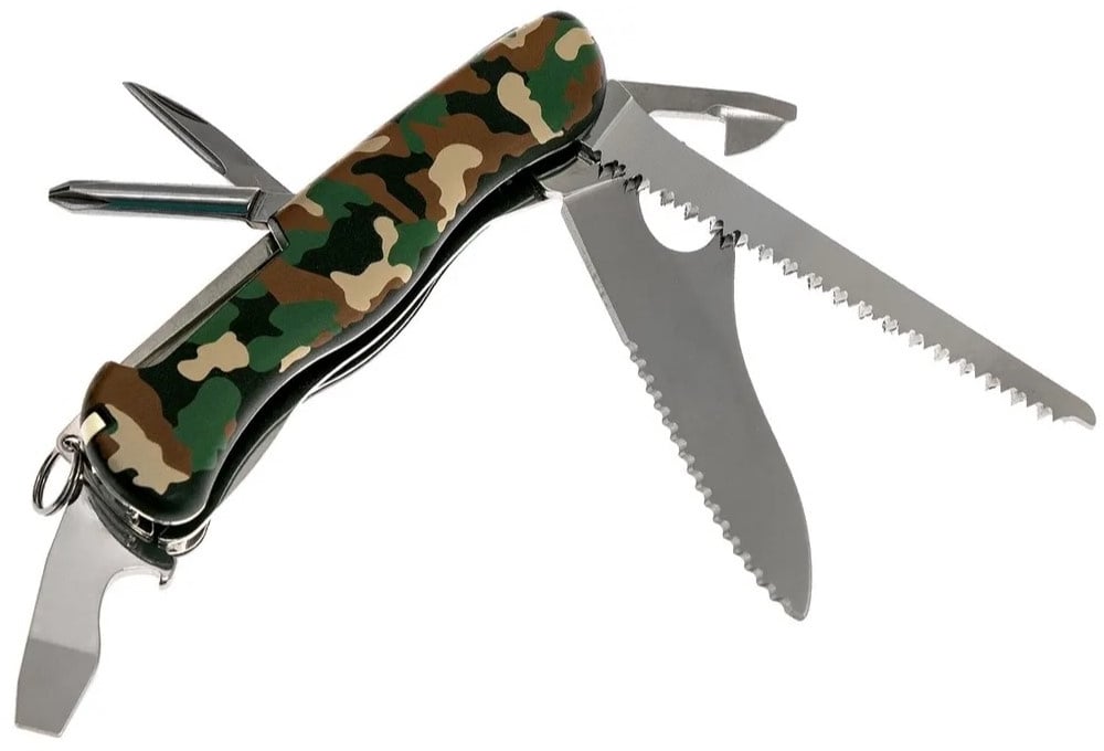 Нож перочинный Victorinox Trailmaster One Hand (0.8463.MW94) 111мм 12функц. камуфляж карт.коробка