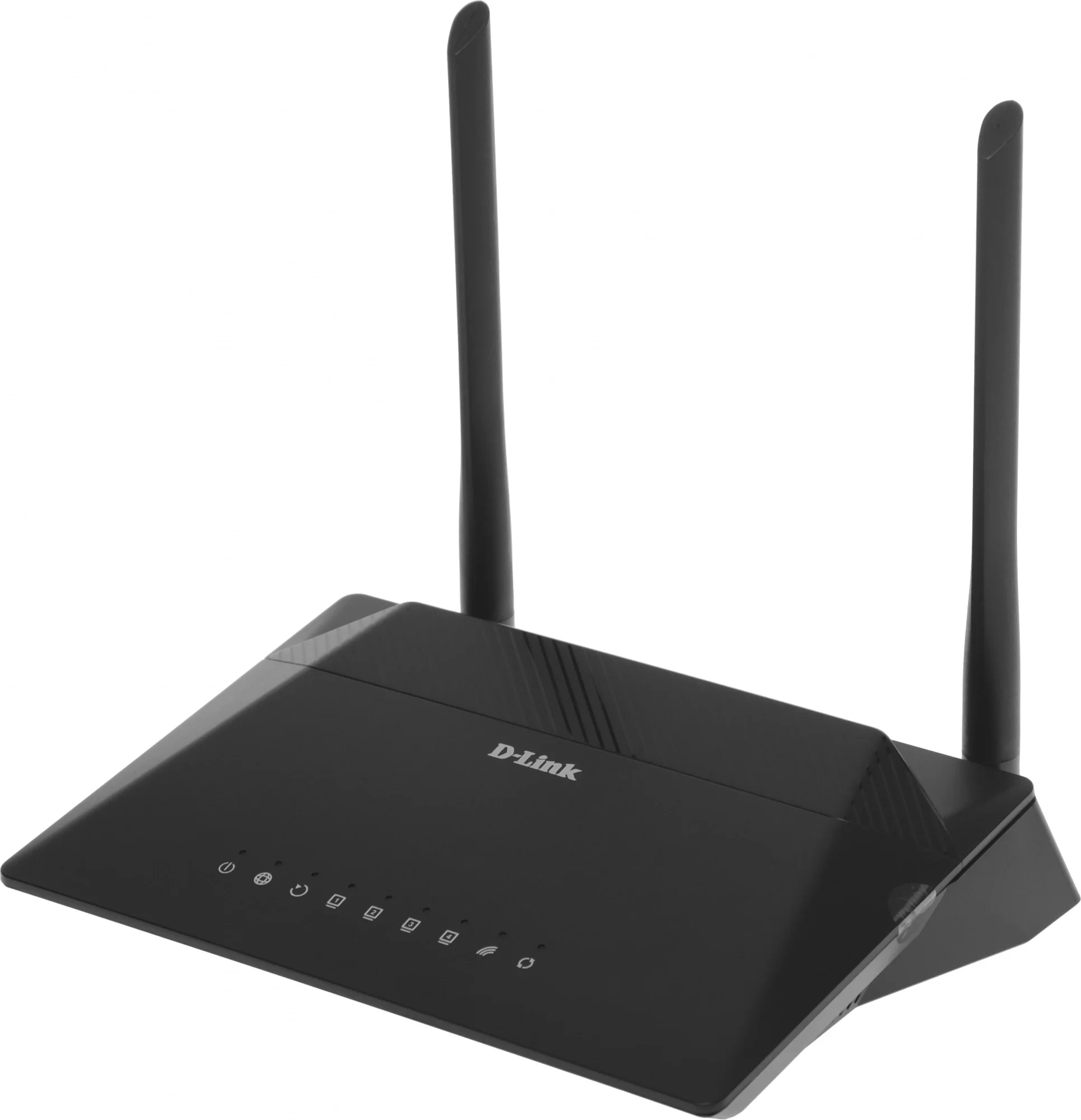 Беспроводной маршрутизатор D-Link - DSL-224, 2.4 ГГц, 300Мб/с, IEEE 802.11 b/g/n, 4x RJ-45, 10/100 Мб/с, mac address filtering, 2 antennas, ADSL2, Чёрный, DSL-224/R1A