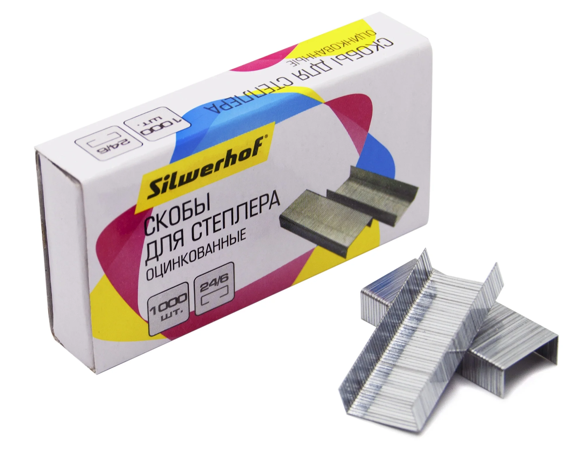 Скобы для степлера 24/6 Silwerhof DAILY оцинкованные кор.карт. (упак.:1000шт.)