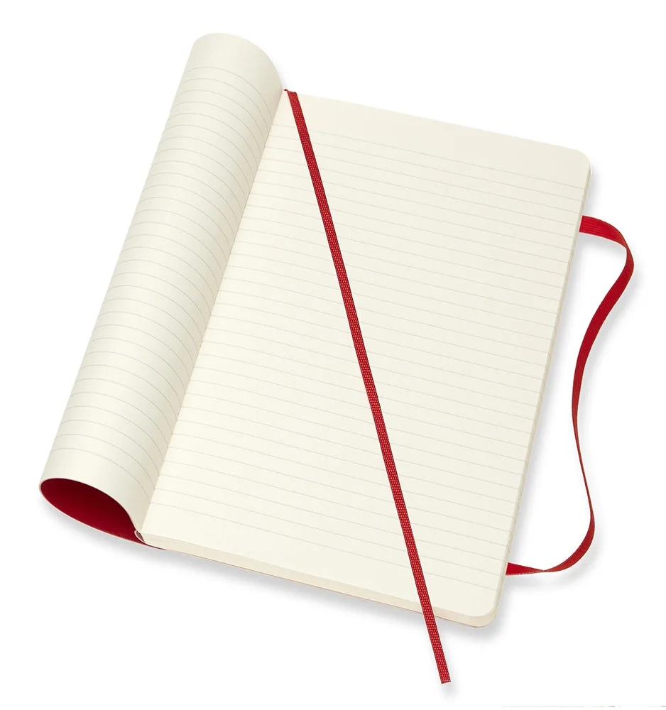 Блокнот Moleskine CLASSIC SOFT QP616F2 Large 130х210мм 192стр. линейка мягкая обложка красный
