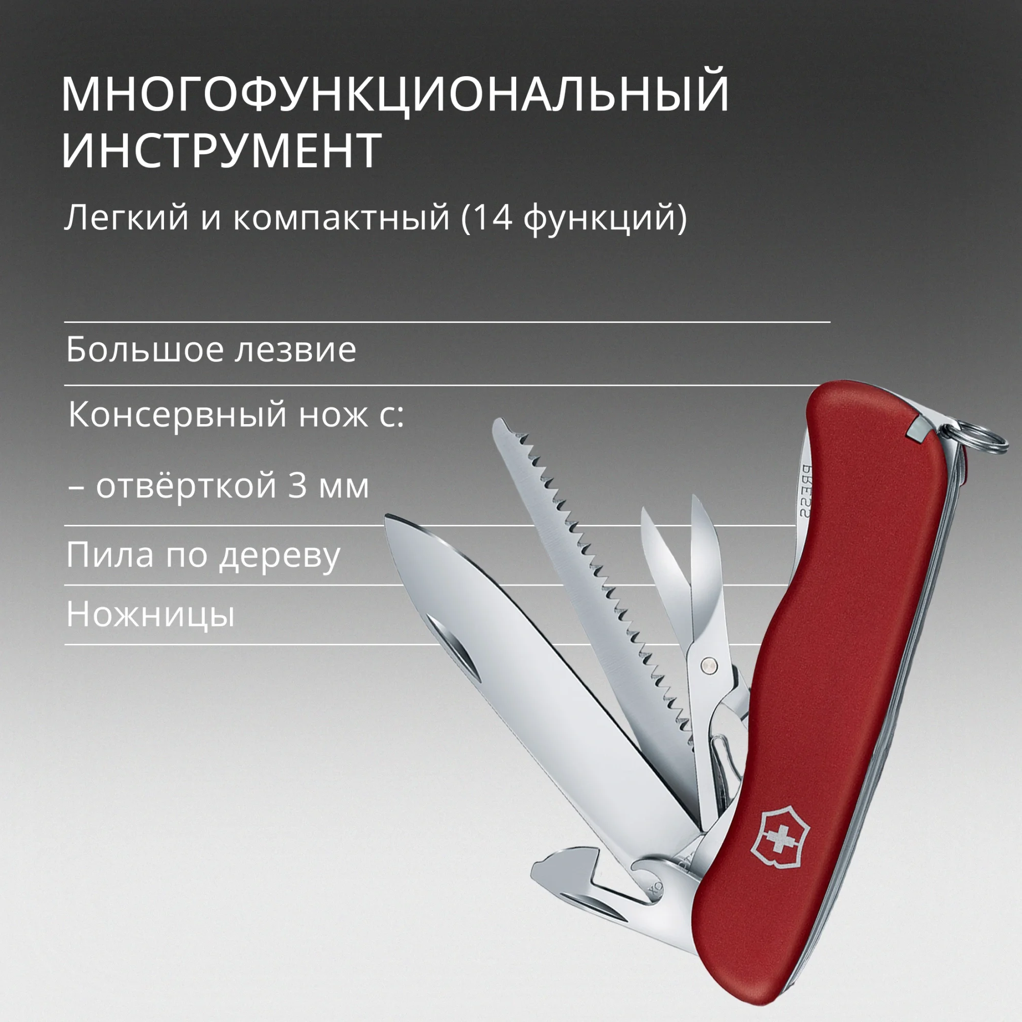 Нож перочинный Victorinox OUTRIDER (0.8513) 111мм 14функц. красный карт.коробка