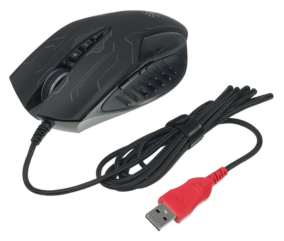 Мышь A4Tech Bloody Q51 черный/рисунок оптическая 6200dpi USB 8but