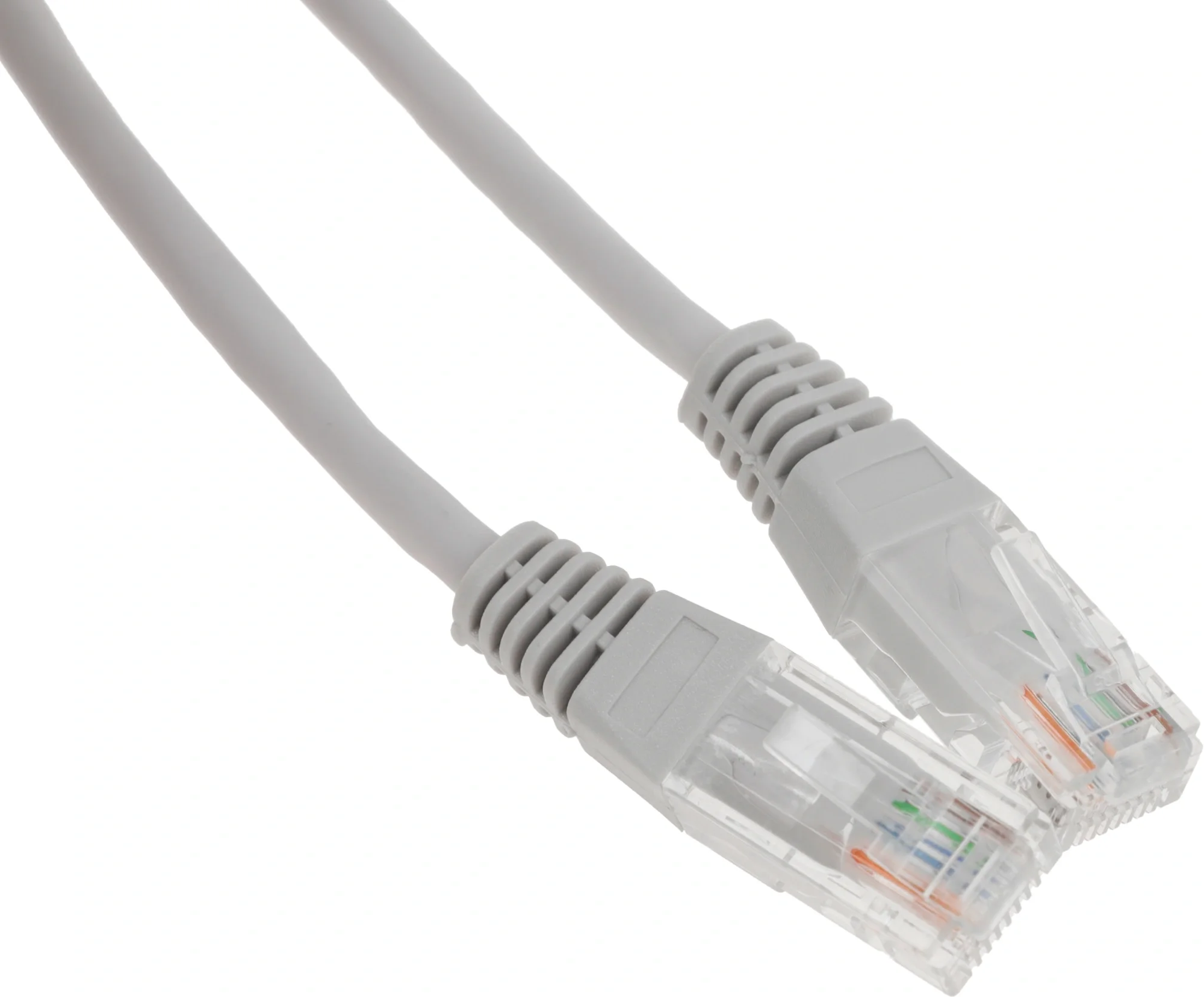 Патч-корд LANMASTER - TWT, UTP, кат. 5e, 2 x RJ-45, RJ-45 - RJ-45, ПВХ, серый, 2 м, с заливными колпачками, TWT-45-45-2.0-GY
