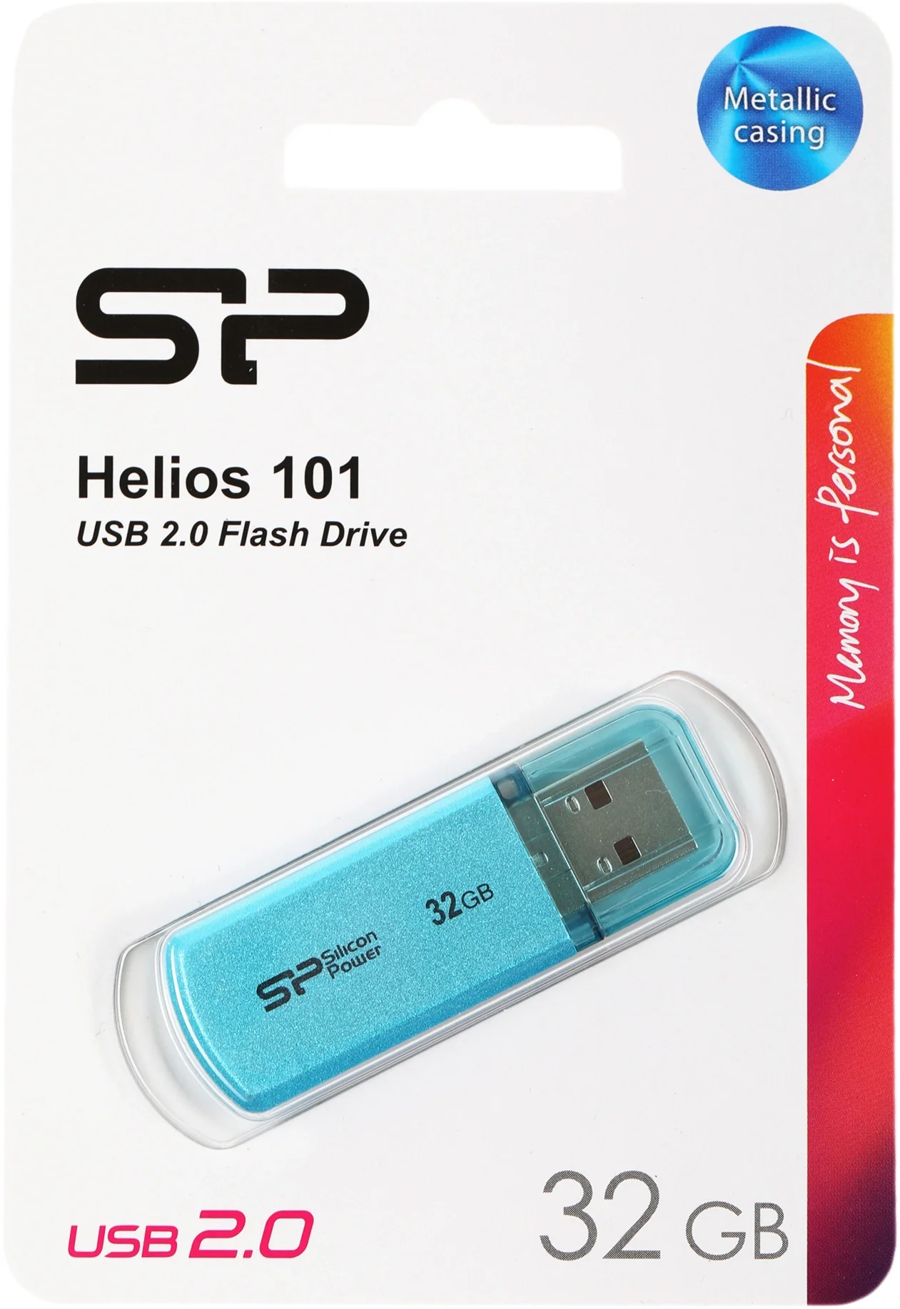 Флеш накопитель 32Gb USB 2.0 Silicon Power Helios Helios 101, синий (SP032GBUF2101V1B)