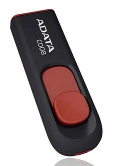 USB накопитель ADATA - Classic C008, USB Type A (USB 2.0), 32 ГБ, цвет красный, AC008-32G-RKD