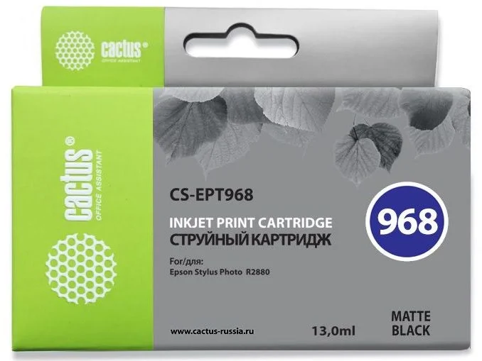 Картридж струйный Cactus CS-EPT968 T0968 черный матовый (13мл) для Epson Stylus Photo R2880 с чипом