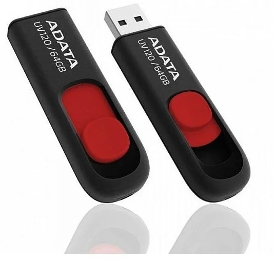 USB накопитель ADATA - Classic C008, USB Type A (USB 2.0), 64 ГБ, цвет чёрный, AC008-64G-RKD