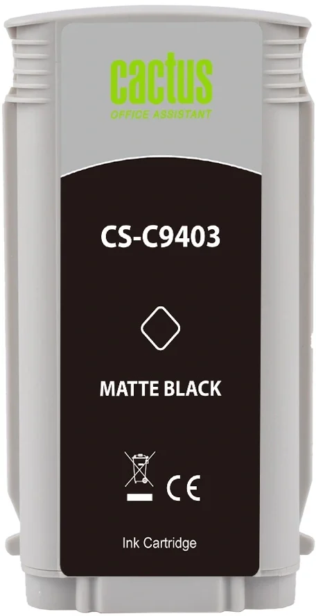 Картридж струйный Cactus CS-C9403, №72 черный матовый, 130мл, для HP DesignJet