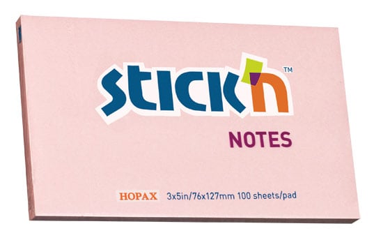 Блок самоклеящийся Stick'n 21154, 76x127мм, 100 листов, розовый