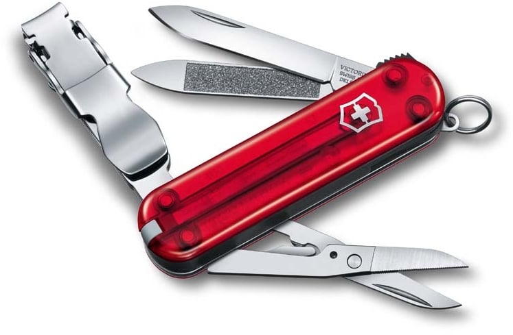 Нож перочинный Victorinox Nail Clip 580 (0.6463.T) 65мм 8функц. красный полупрозрачный карт.коробка
