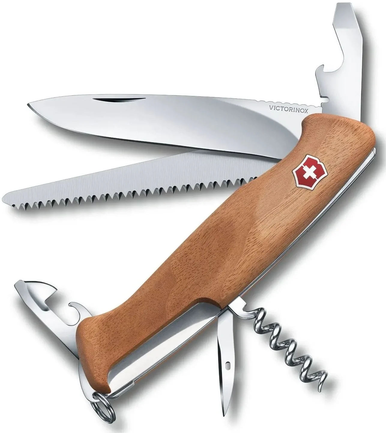 Нож перочинный Victorinox RangerWood 55 (0.9561.63) 130мм 10функций  дерево  карт.коробка