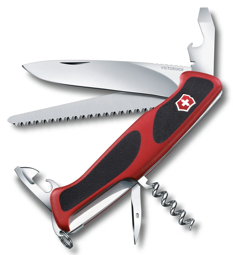 Нож перочинный Victorinox RangerGrip 55 (0.9563.CB1) 130мм  12функций красный/черный блистер
