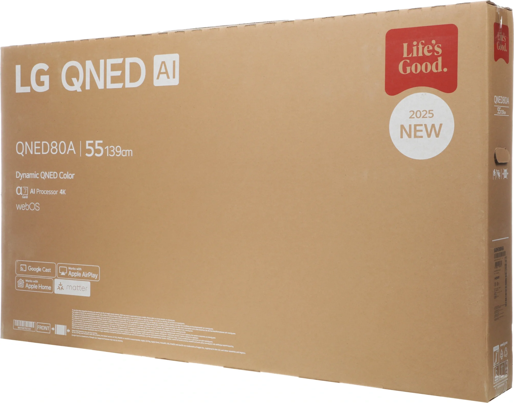 Телевизор LED LG 55" 55QNED80A6A.ARUG черный титан 4K Ultra HD 60Hz DVB-T DVB-T2 DVB-C DVB-S DVB-S2 USB WiFi Smart TV
