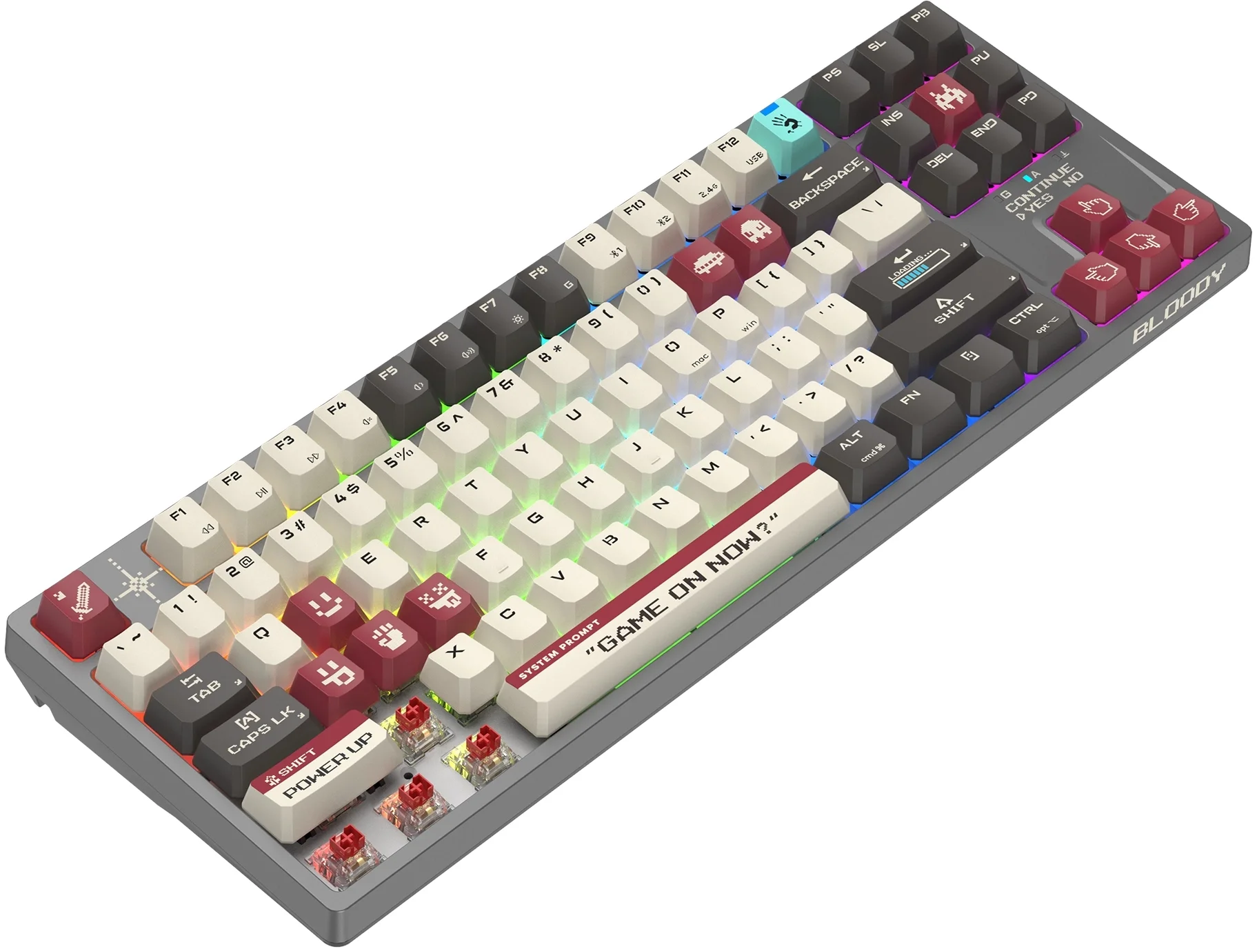 Клавиатура A4Tech WS87 Naraka механическая черный/красный USB беспроводная BT/Radio for gamer LED (WS87)