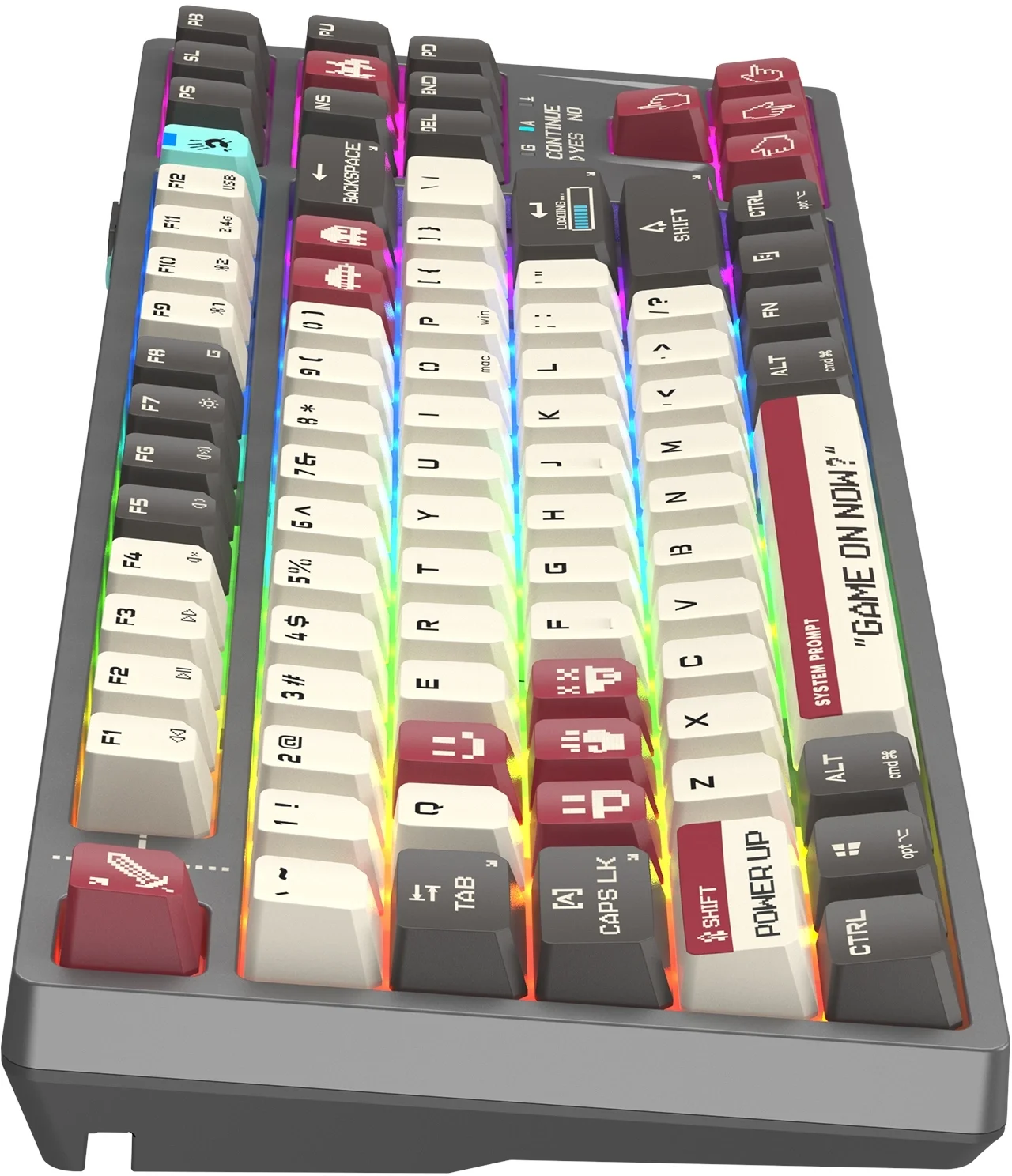 Клавиатура A4Tech WS87 Naraka механическая черный/красный USB беспроводная BT/Radio for gamer LED (WS87)