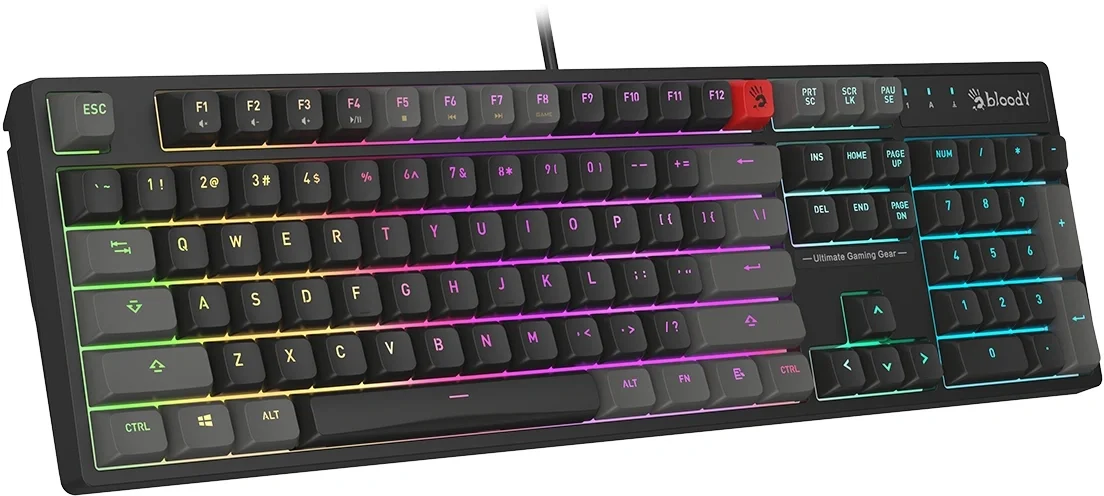 Клавиатура A4Tech Bloody B230N белый USB Multimedia for gamer LED (B230N) кабель 1.8м