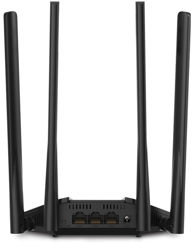 Беспроводной маршрутизатор Mercusys - MR30G, 2.4/5 ГГц, 867Мб/с, IEEE 802.11 a/b/g/n/ac, 2x RJ-45, 1 Гб/с, 4 antennas, Чёрный, MR30G