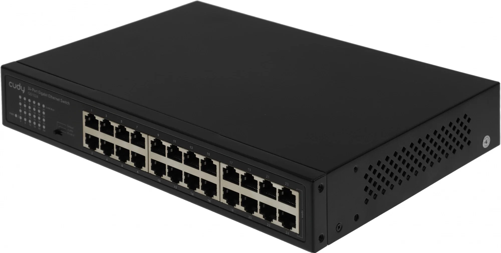 Коммутатор CUDY 24-Port Gigabit Metal Switch 24-Port Gigabit Switch, 24 Gigabit RJ45 Ports, IGMP Snooping, Loop Detection/Prevention, 802.1p/DSCP QoS, Switch/VLAN/Extend working mode DIP switch, Rack-mountable Steel Case, Power Saving, Plug & Play, Rack-Mount kits included
