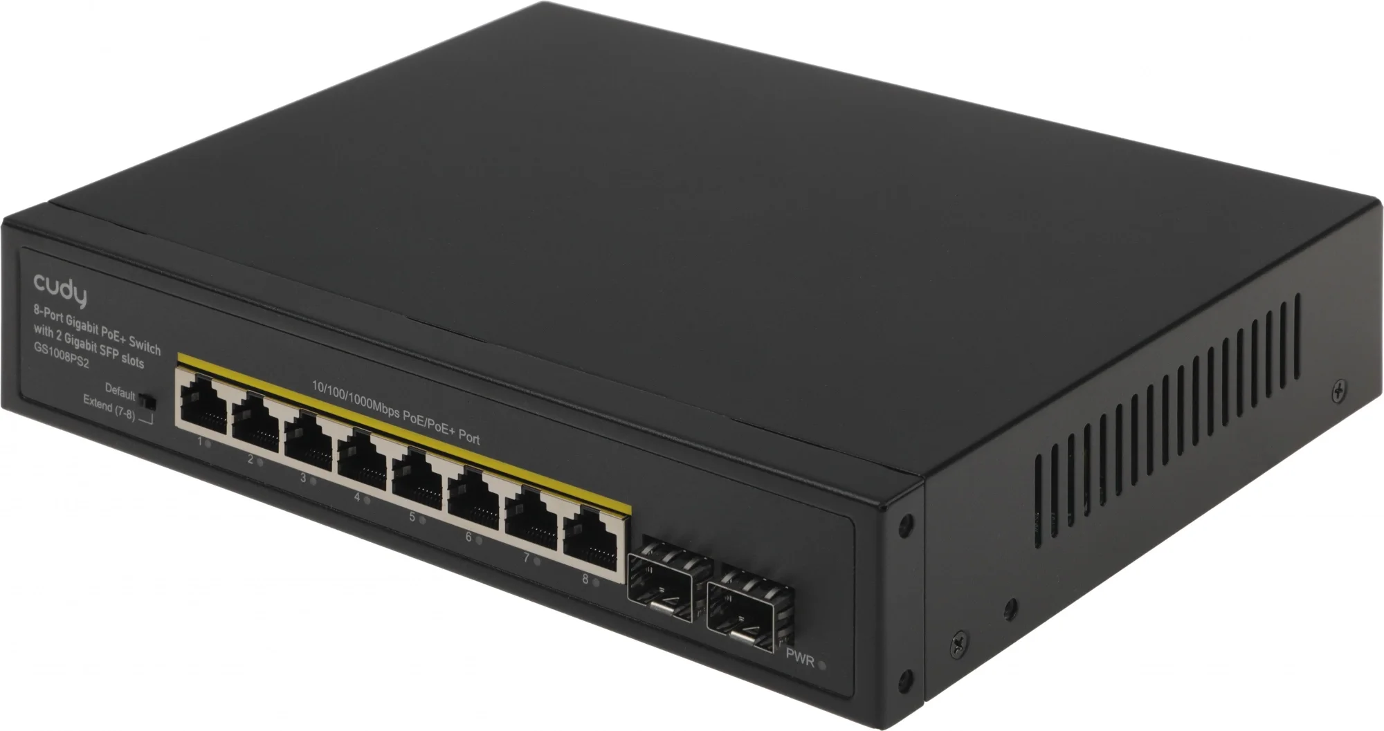 Коммутатор CUDY 8-Port Gigabit PoE+ Switch with 2 Gigabit SFP slot 120W 8-10/100/1000 BASE-T Gigabit ports, 2-1000 BASE-X SFP Slot, 8-port IEEE 802.3at PoE+ Injector, Supports PoE power up to 30W for each PoE port, Extend Mode (Port#7 and #8 support transmit distance up to 250m at 10 Mbps ), Port Lightning  Protection,Watchdog