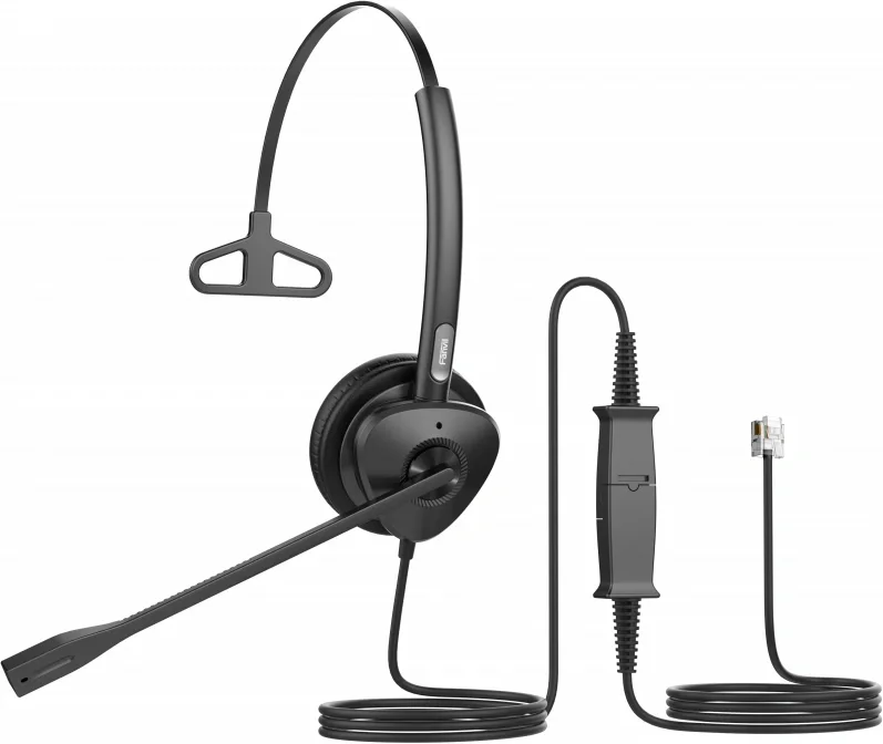 Гарнитура для IP телефонов Fanvil HT301 Headset,Leather cushions, 260° bendable boom arm, Dual Color LED Indicator, QD to RJ9 Headset, Mono Headset, Supports ENC technology Noise Cancellation