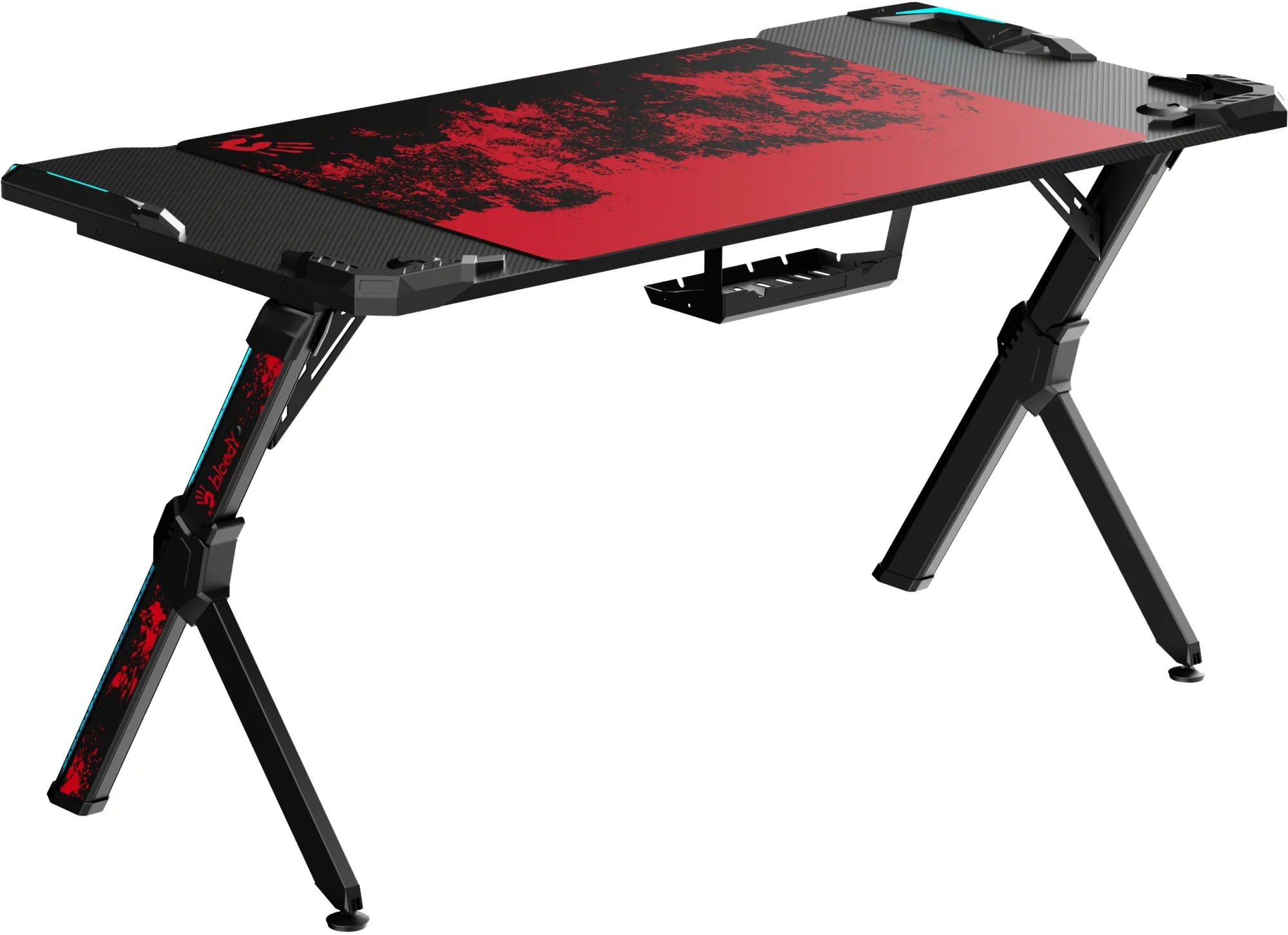 Стол игровой Bloody BD-TB201 столешница ЛДСП, карбон, каркас черный 140x75x75 см
