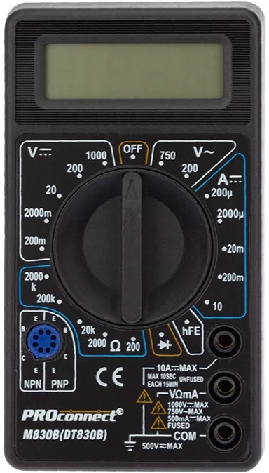 Мультиметр PROconnect 13-3011, M830B, цифровой