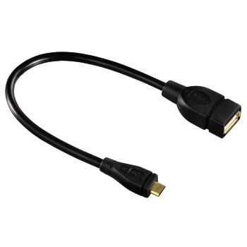Адаптер USB2.0 Hama USB A (f)/micro USB B (m) 0.15м позолоченные контакты