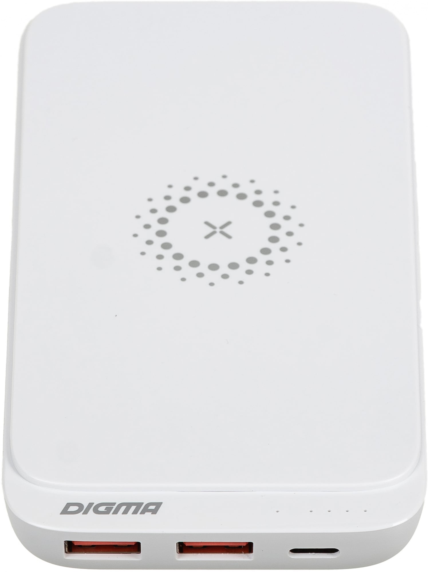 DGPQ10E20PWT Мобильный аккумулятор Digma DGPQ10E 10000mAh QC3.0/PD3.0 20W 3A 2xUSB-A/USB-C  беспров.зар. белый ()