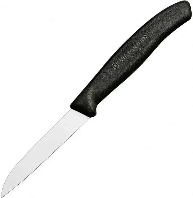 Нож кухонный Victorinox 6.7403, для овощей, 80 мм, прямая заточка, черный