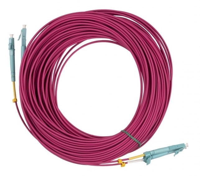 Кабель Hyperline  FC-D2-504-LC/PR-LC/PR-H-10M-LSZH-MG Патч-корд волоконно-оптический (шнур) MM 50/125, OM4, MM 50/125, OM4, LC-LC, duplex, 10G/40G, LSZH, 10м (047786)