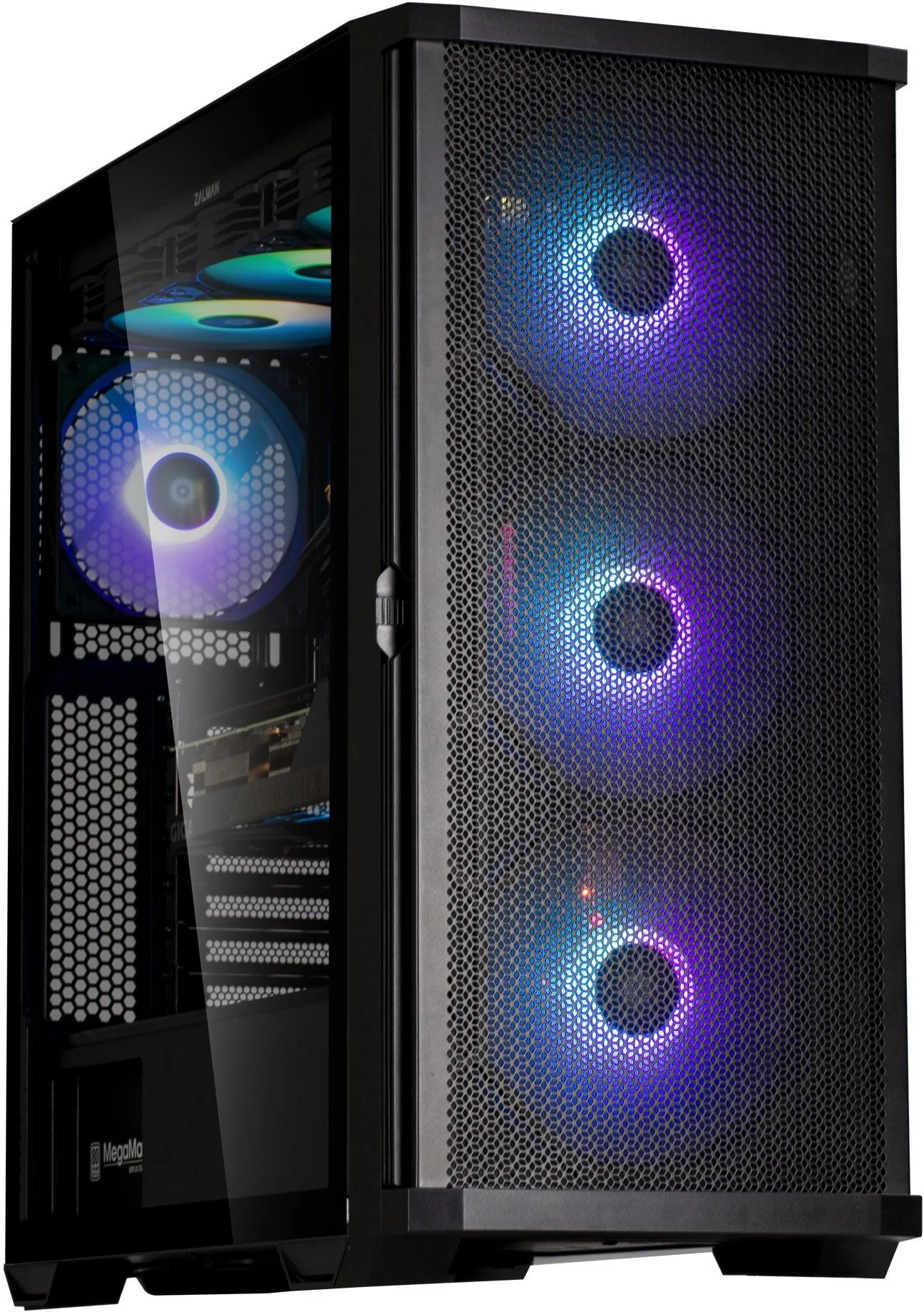 Компьютерный корпус ZALMAN Z10 PLUS, ATX, черный, WINDOW, 2x3.5", 2x2.5", 2xUSB 3.0, 1xUSB 3.1 Type-C, FRONT 3x140мм ARGb, REAR 1x120мм ARGb