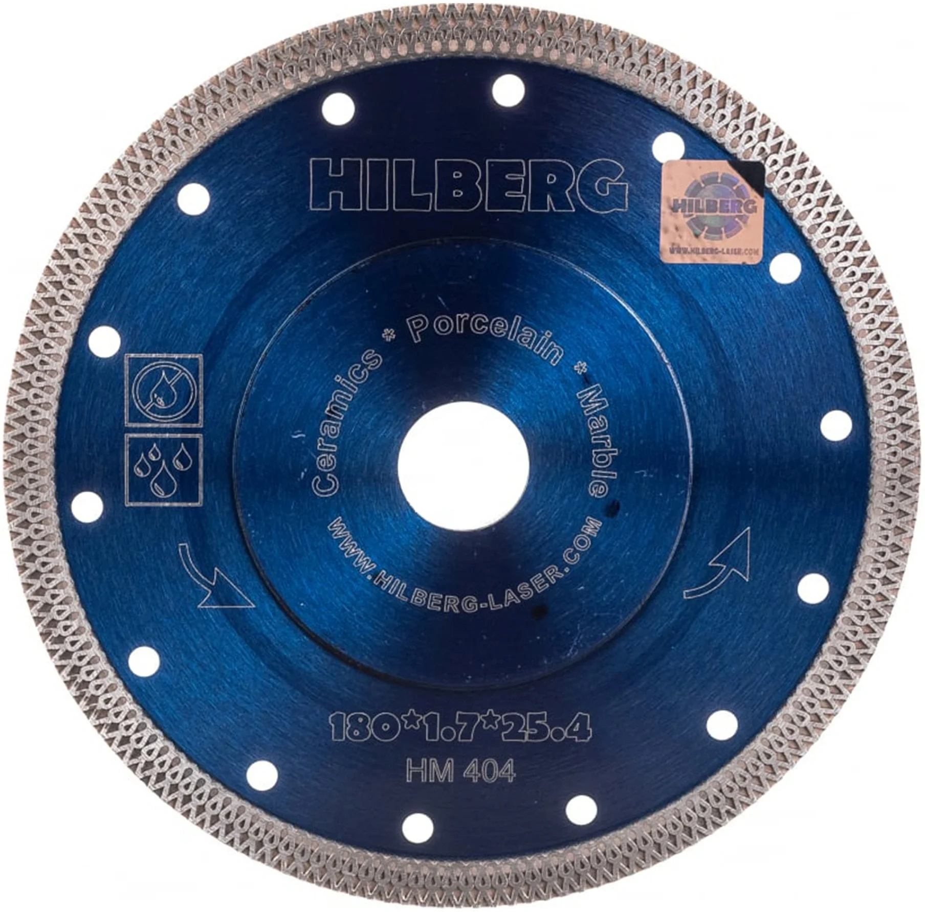 Диск отрезной по керам. Hilberg (HM404) d=180мм d(посад.)=25.4мм  (угловые  шлифмашины/дрели)
