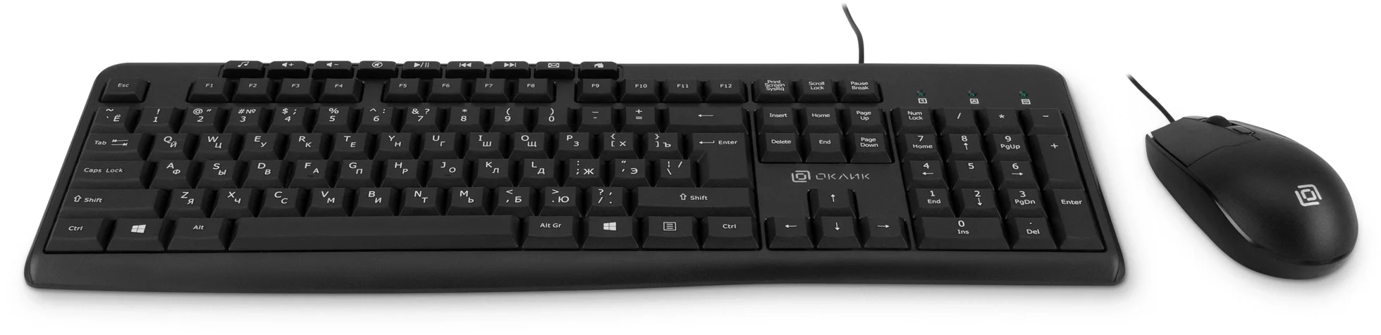 Клавиатура + мышь Оклик S650 клав:черный мышь:черный USB Multimedia (1875246)