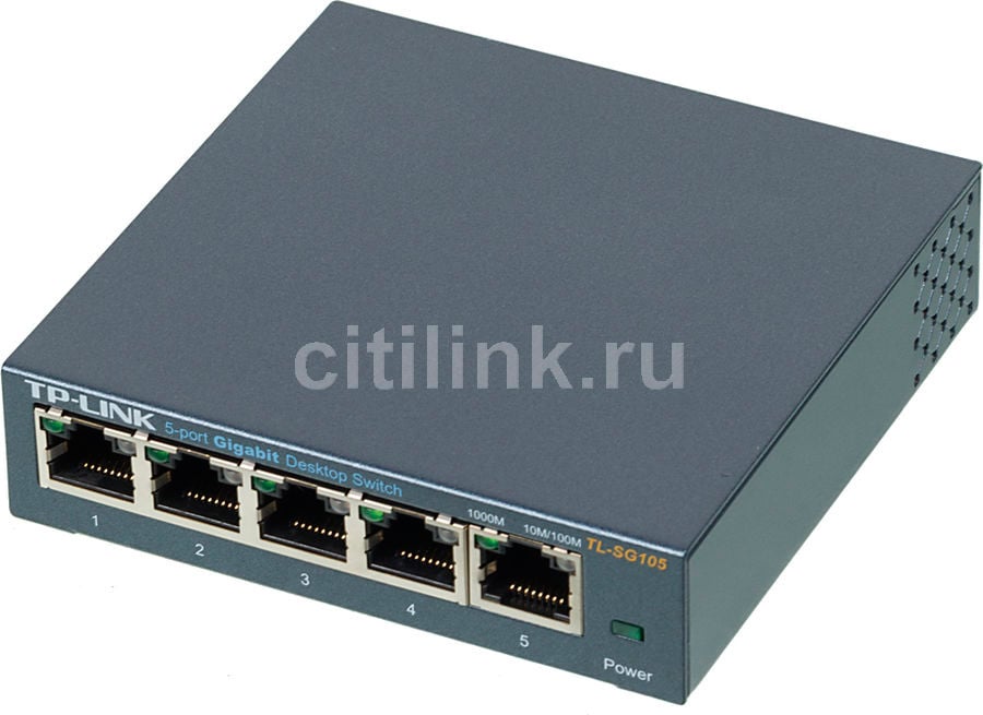 Коммутатор TP-Link TL-SG105S, 5×1GbE, настольный