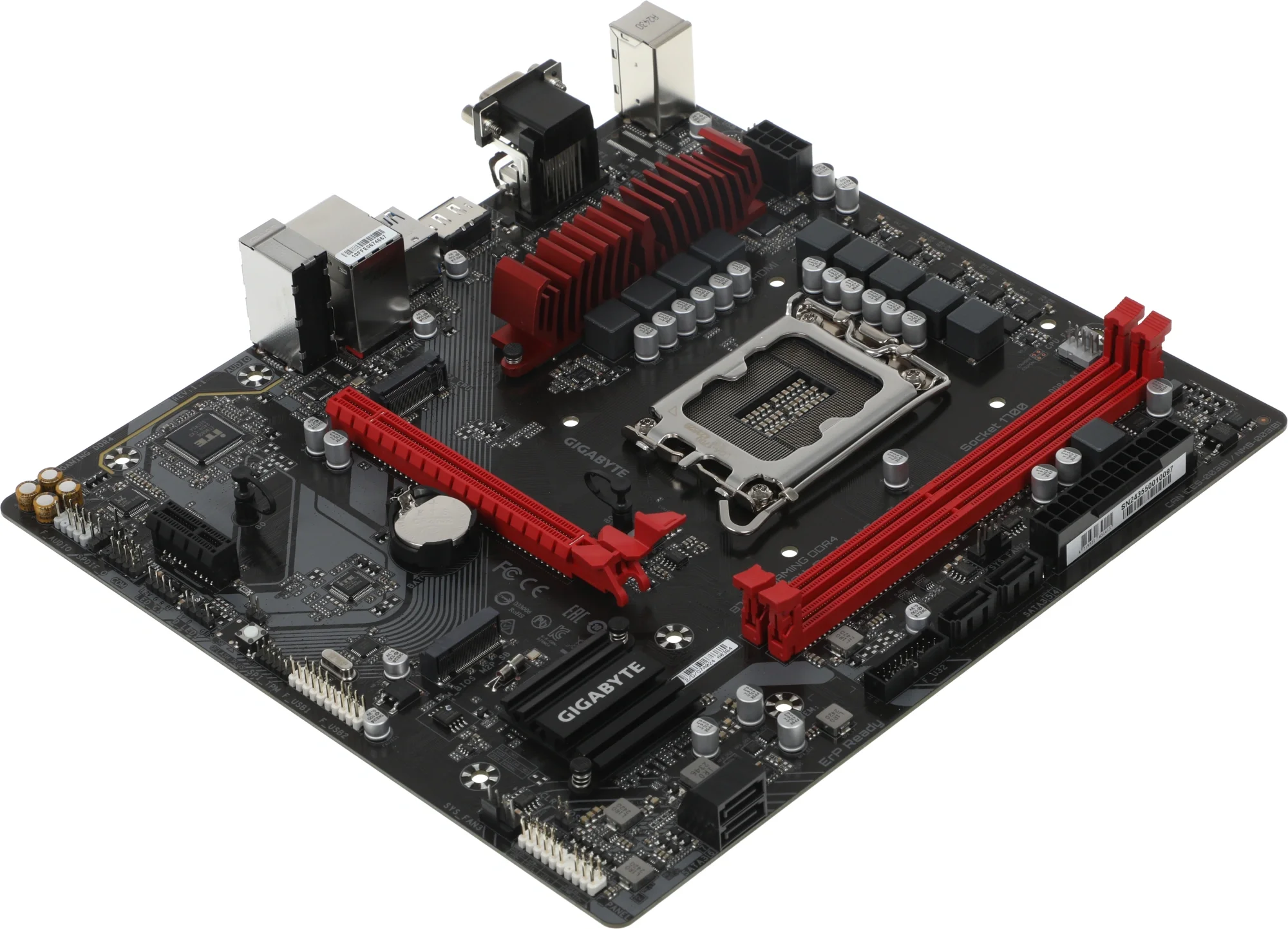 Материнская плата Gigabyte - B760M GAMING DDR4, mATX, Intel B760, 1xLGA 1700, 2xDDR4 до 64ГБ, 1x2.5GbE, audio, M.2, VGA, HDMI, DP, 1xPS/2, 4xSATA, 2xUSB2.0, 3xUSB3.2, 1xUSB3.2 Type C, B760M GAMING DDR4