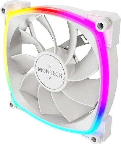 Реверсный вентилятор Montech RX 120 PWM WHITE [120 x 120 мм, 4 pin, 800 об/мин - 1600 об/мин, - 27 дБ, в  комплекте - 1]