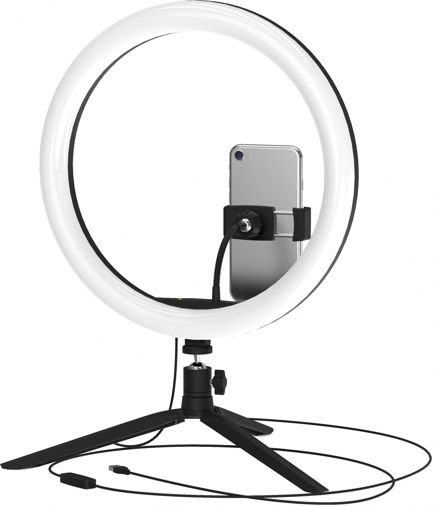 Светильник кольцевой Gauss 15W 800lm 3000-6500K 5V USB IP20 300x23мм черный дим пульт е LED