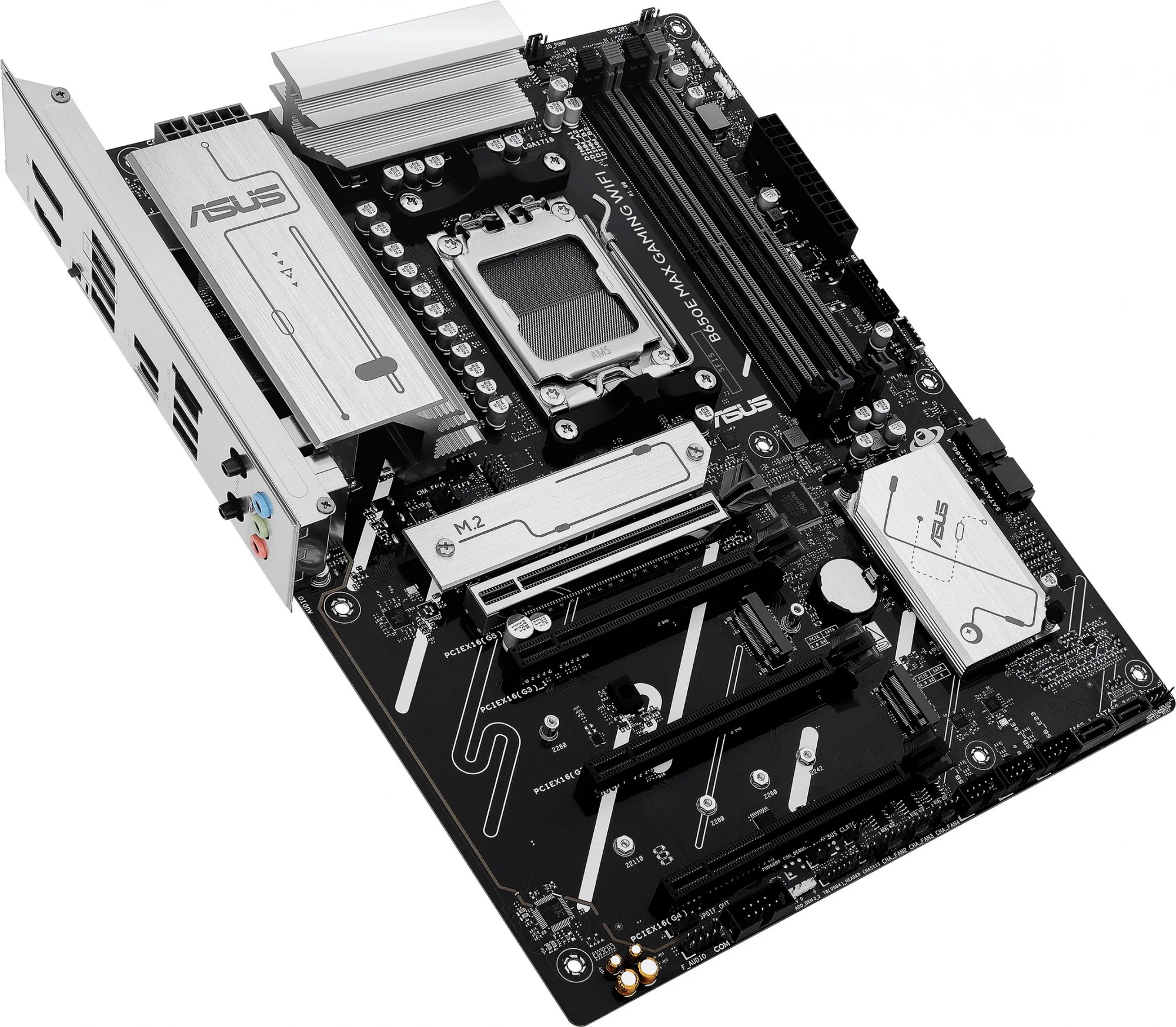 ASUS B650E MAX GAMING WIFI (Socket AM5, ATX, 4xDDR5(256GB), DP/HDMI, 1xPCIe 5.0x16/1xPCIe 4.0x16/2xPCIe 3.0x16, 2,5xLAN, 4xSATA 6Gb/s, 3xM.2, 1 x Thunderbolt, WiFi 6E, 1xType-С, 5xUSB 3.2, 2xUSB 2.0)