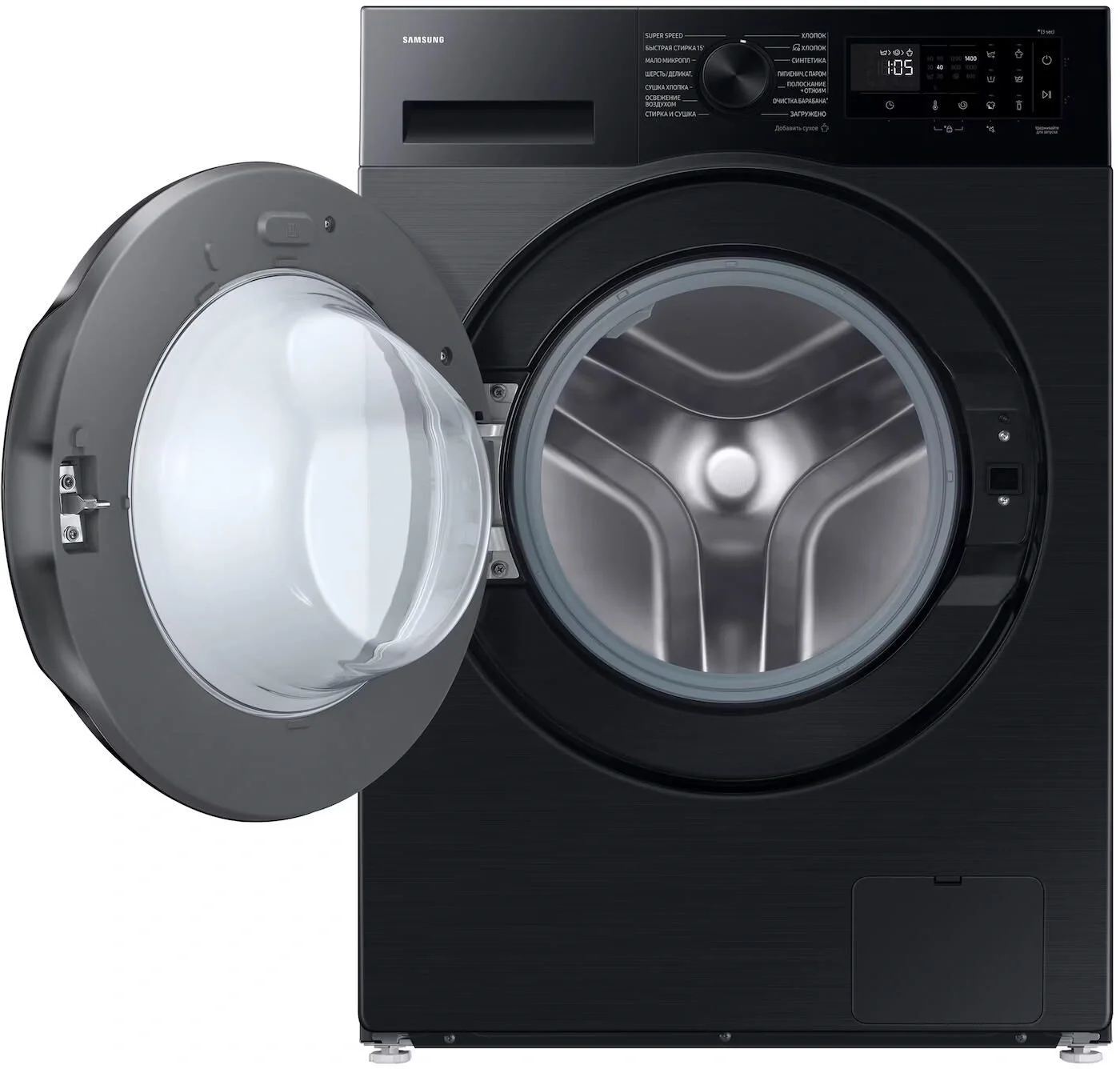 Стиральная машина Samsung WD90DG5G34BBLP, с фронтальной загрузкой, 9кг, 1400об/мин, с паром, с сушкой, инверторная
