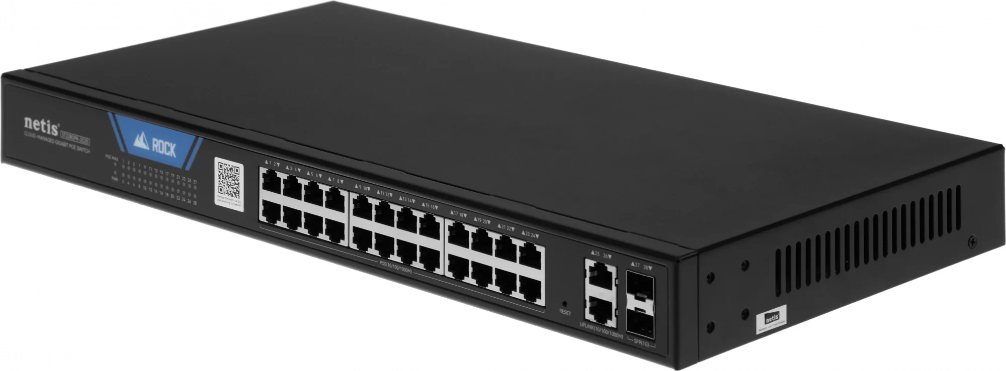 Коммутатор Настраиваемый (Smart) NETIS - ST228GPR-2G2S, Layer 2, 24-PoE, 26-1GbE, 2-SFP, в стойку, ST228GPR-2G2S