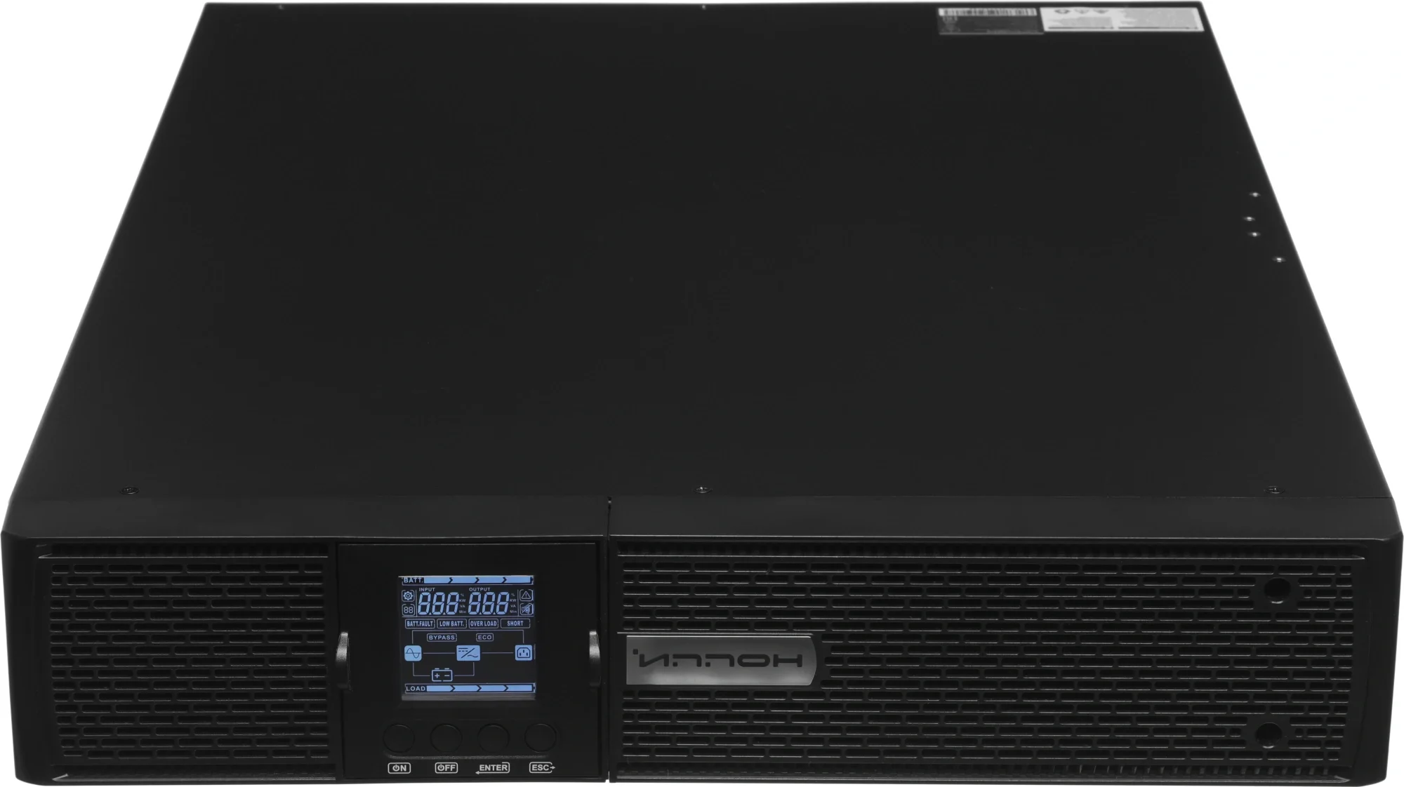 ИБП Ippon - Ампер 3000 ВА/2700 Вт, On-Line, in (1xIEC-320 C20), 8xIEC-320 C13, 1xIEC-320 C19, LCD, Rack, 2U, цвет чёрный, 1982631