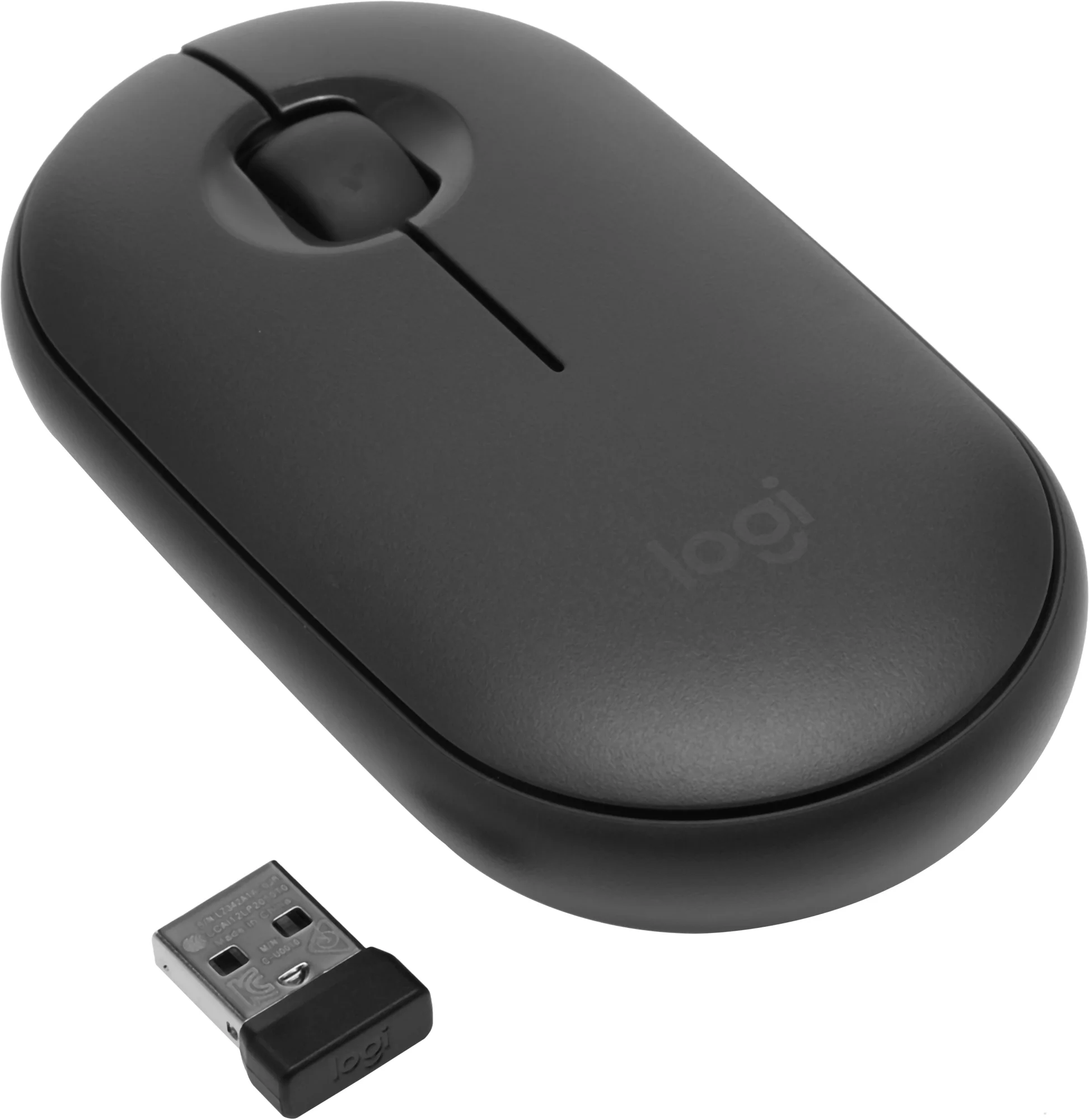 Мышь беспроводная Logitech Pebble M350 Black черная, оптическая, 1000dpi, 2.4GHz, USB-ресивер, бесшумная, под обе руки (910-005576)