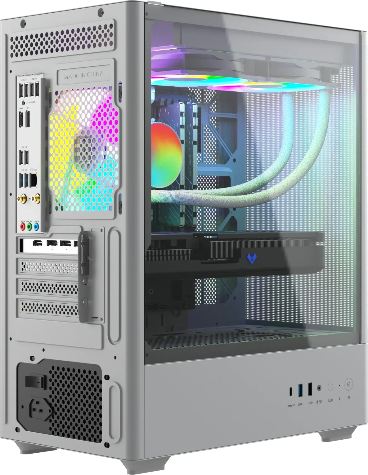 Компьютер Teclast G03 i7 14700F (2.1) 32Gb SSD 1Tb RTX 5070Ti 12Gb Windows 11 Pro GbitEth WiFi BT 750W белый (G03 14700F32G1T5070TWKRU)