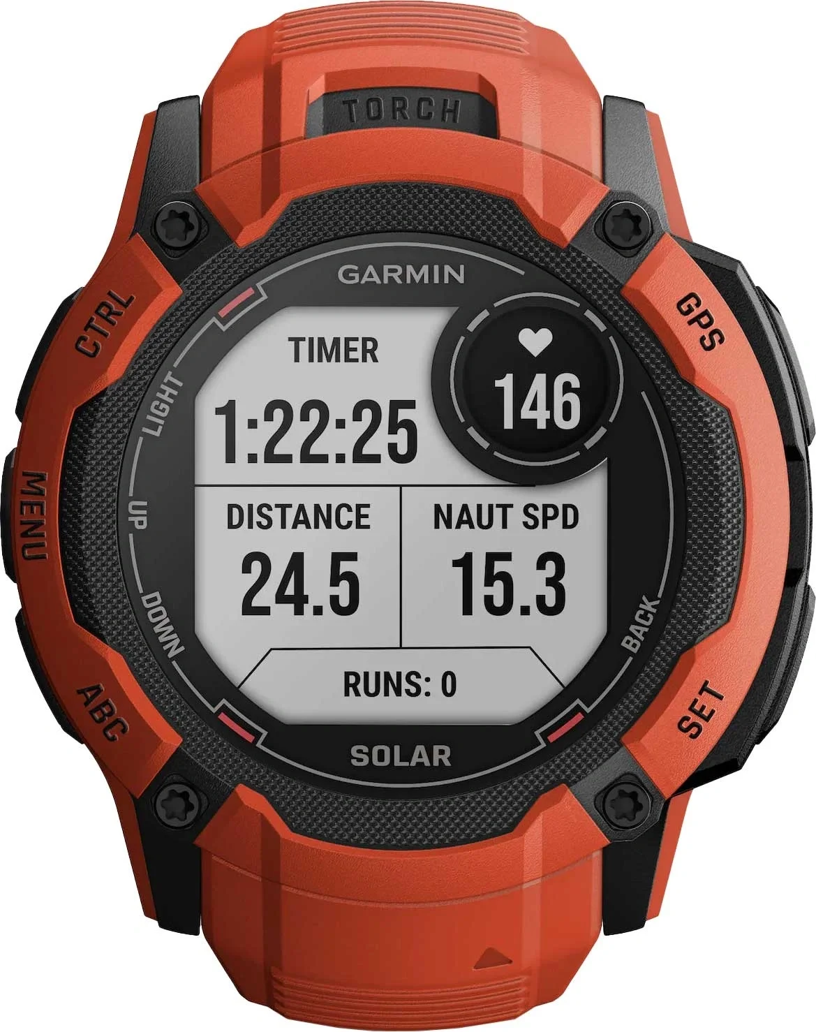 Смарт-часы Garmin Instinct 2X Solar 50мм 1" MIP корп.красный рем.красный (010-02805-01)