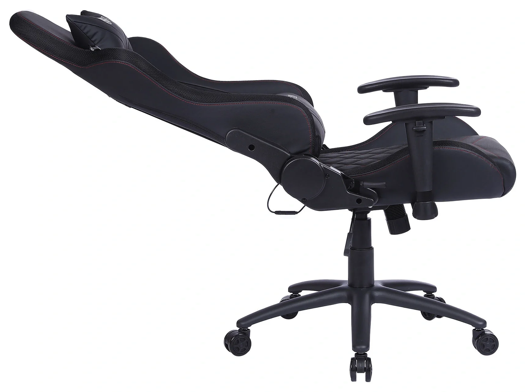 Кресло игровое Cactus CS-CHR-0099BLR черный/красный, сиденье черный/красный, эко.кожа, с подголов. крестовина металл, пластик черный