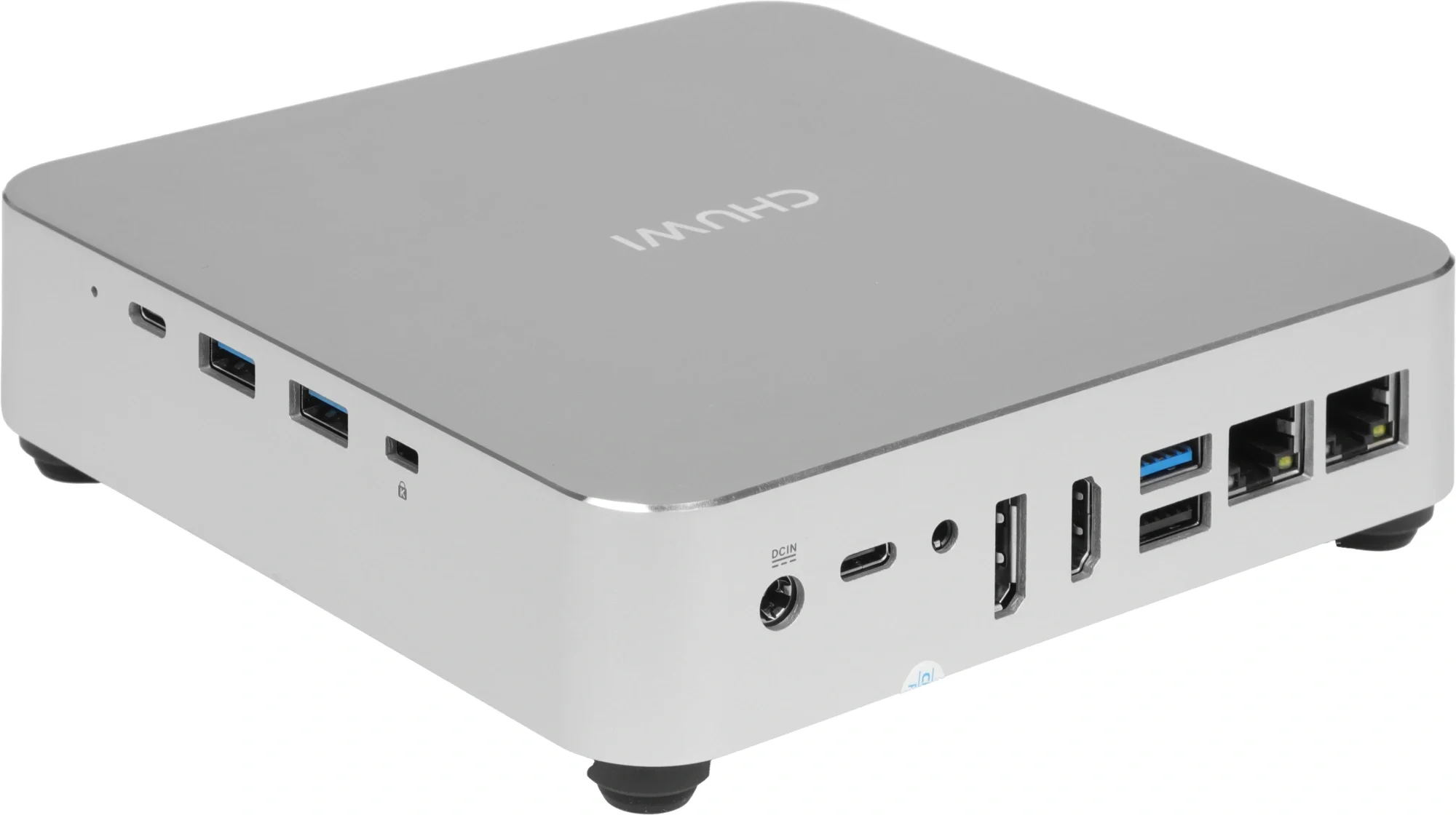ПК Мини Chuwi AuBox Core i9 13900HK (2.6) 16Gb SSD512Gb Iris Xe Windows 11 Pro 2x2.5GbitEth WiFi BT 120W серебристый/черный
