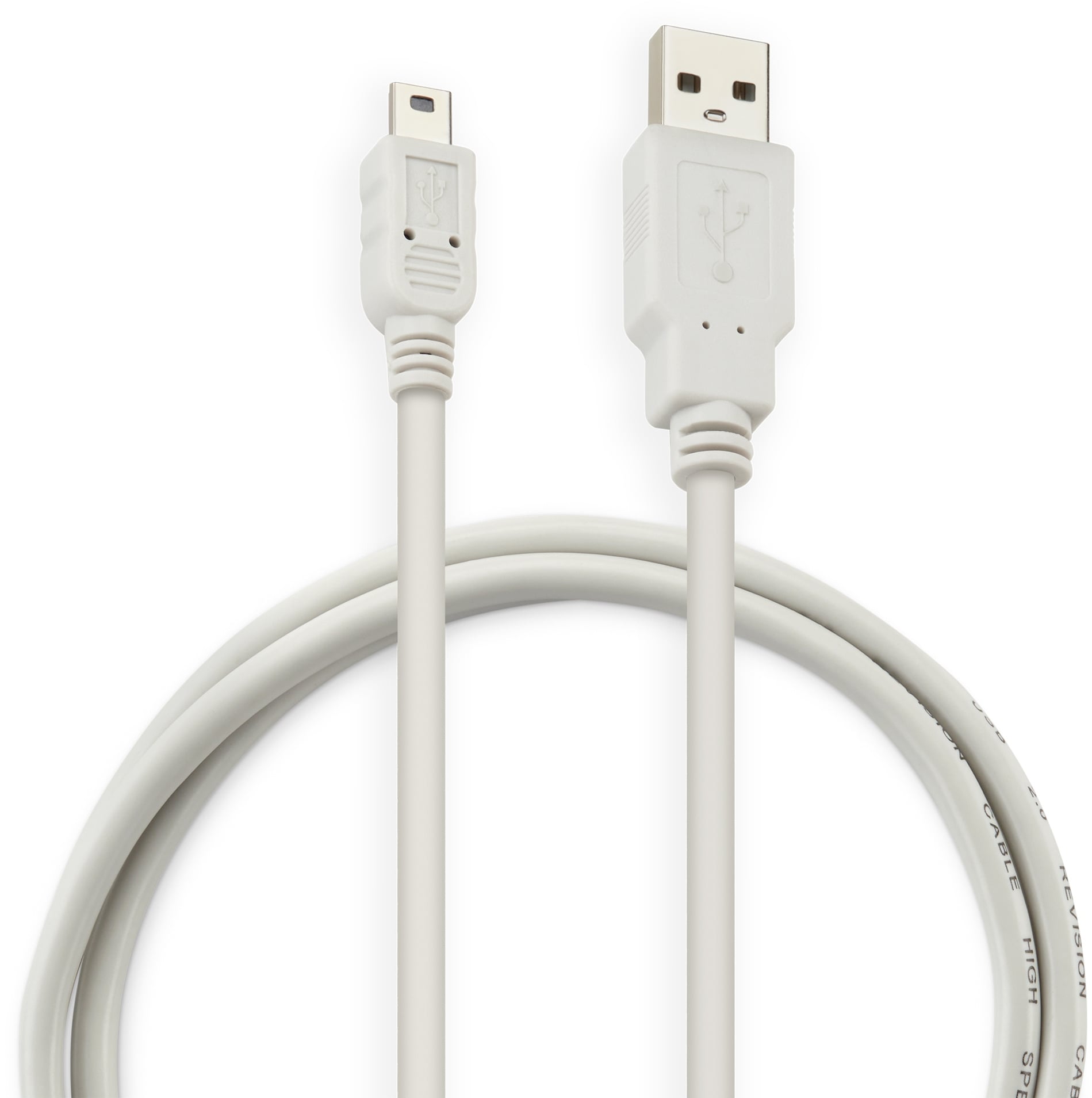USB кабель BURO, miniUSB (M) -> USB Type A (M), 1 м, цвет серый, USB2.0-M5P-1