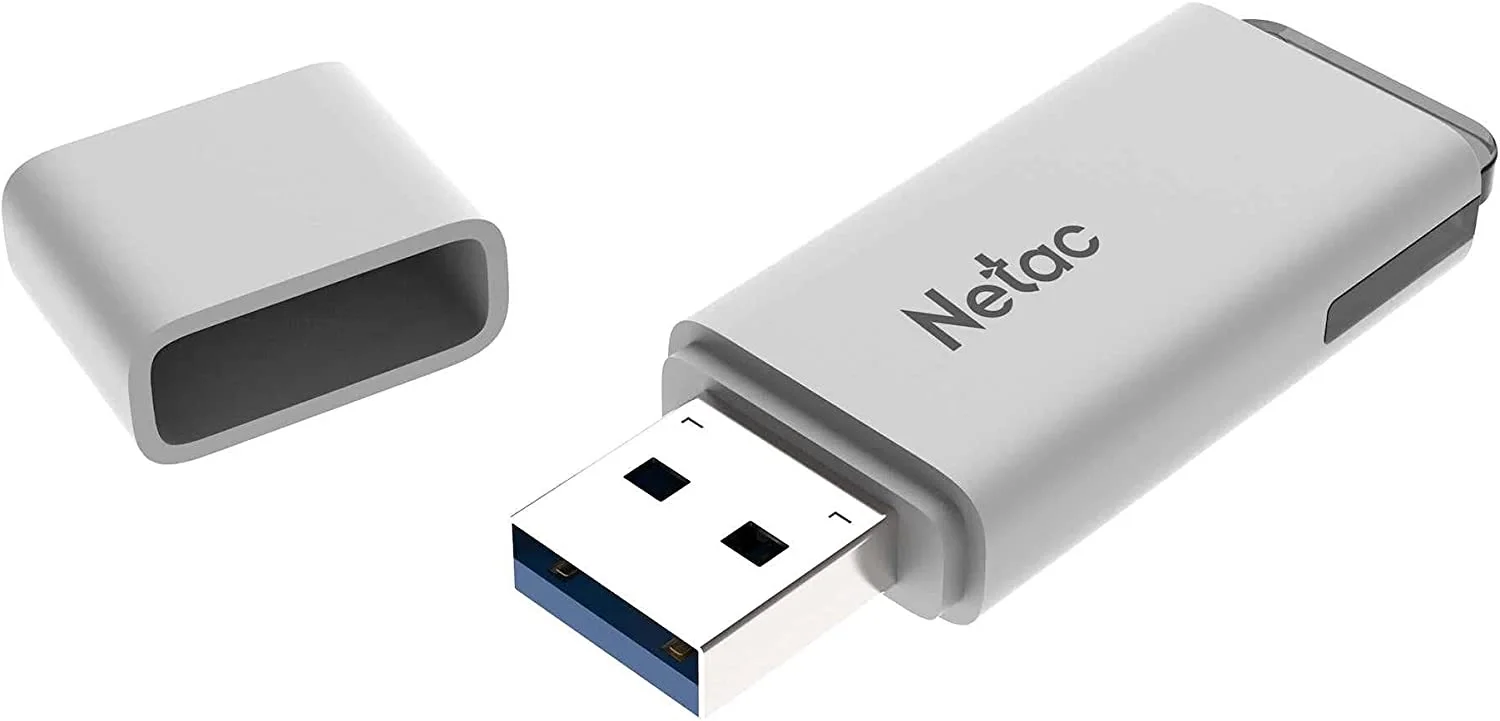 Флешка USB Netac U185 (NT03U185N-004G-20WH), 4Gb, USB 2.0, R/W 25/10, белый/серый