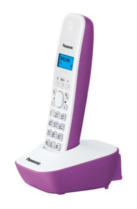 DECT-телефон Panasonic - KX-TG1611RU, standby time 170h, talk time 15h, 1-handset, phone book 50 numbers, search handset, бело-фиолетовый, KX-TG1611RUF